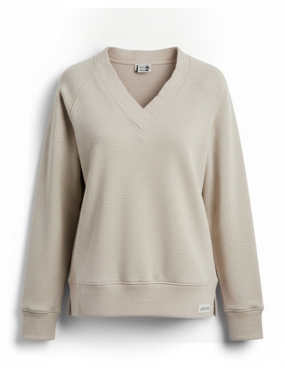 Orvis Beige V-Neck Fleece Pullover